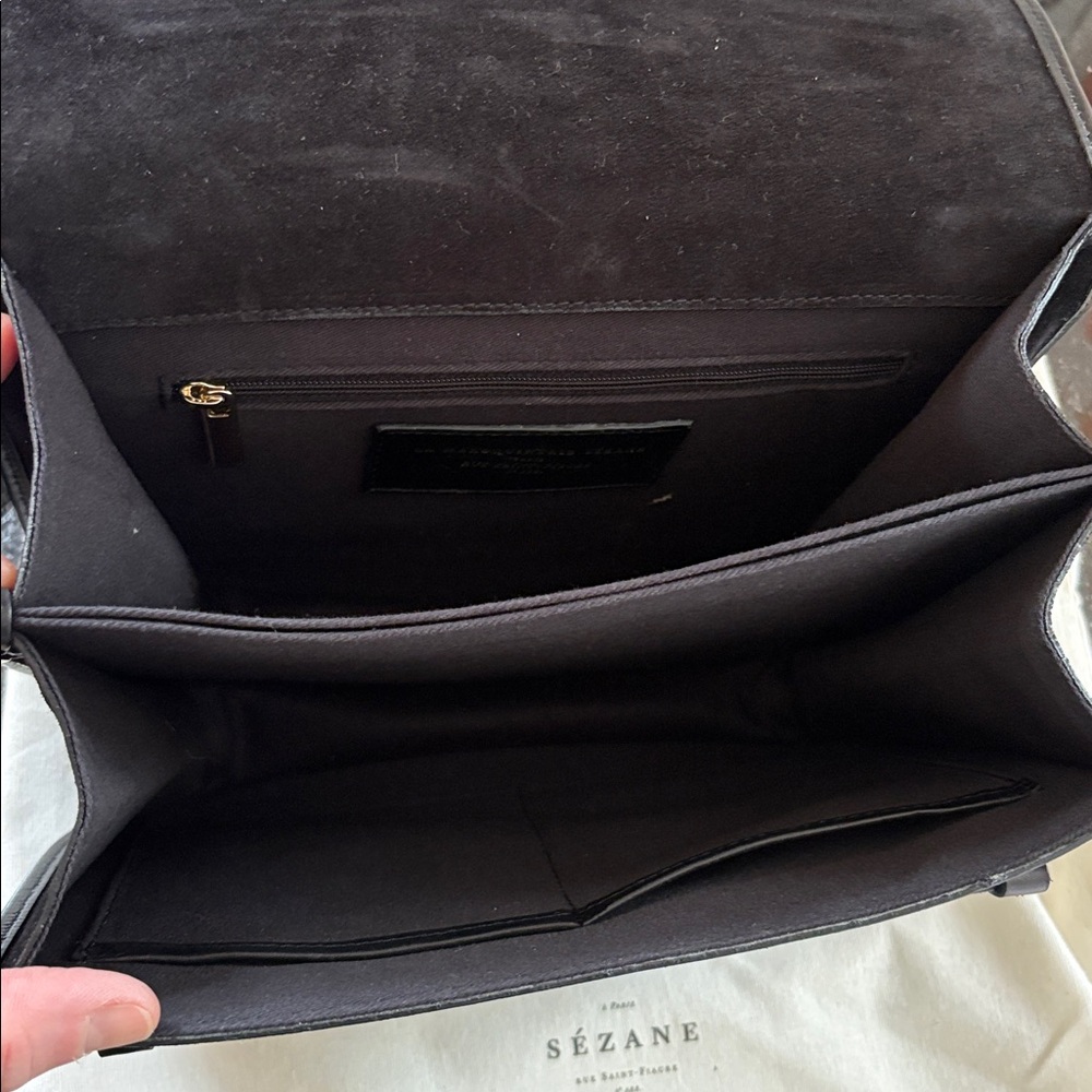 Sezane Large Roméo Bag Noir Bi-matière - Size T-U - Picture 3 of 8